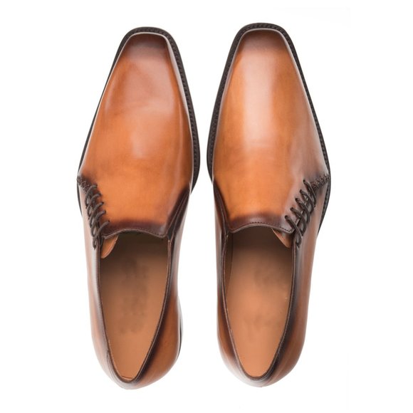 Bashwood Handmade Brown Leather Side Lace Up Style Oxfords